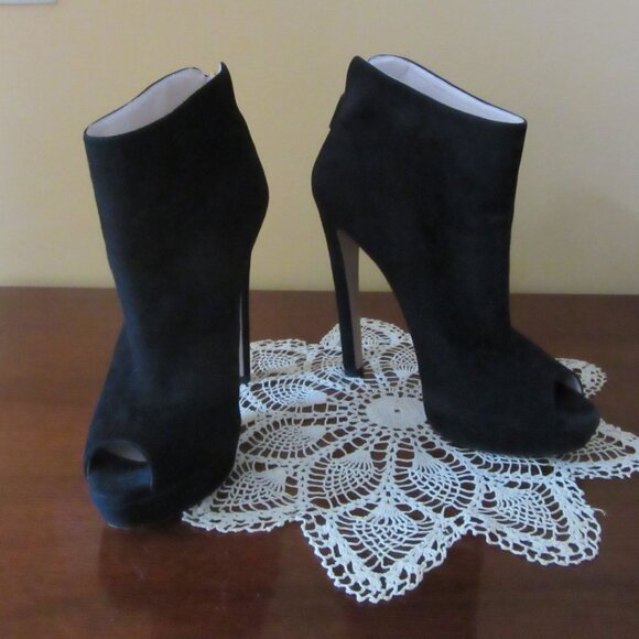 Prada Shoes - Prada Calzature Donna Open Toe Black Suede High Heel Booties in Size 39 or 8 US